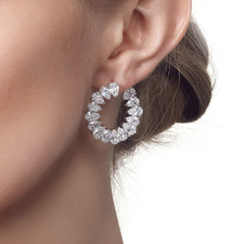 950 Platinum Pear Cut Diamond Earrings 12 Carat Lab Created Hoops Womens