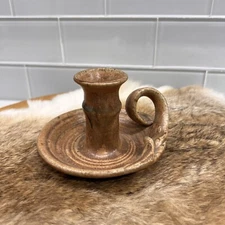 Signed Durango Pottery Rowe Handmade Stoneware CandleStick Holder with Handle