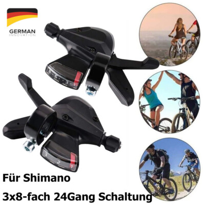 1 Paar Fahrrad Schalthebel Shimano Altus M310 3x8 24 Gang Daumenschalter L+R DE