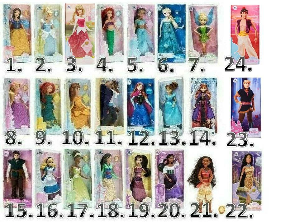 Klassische Disney Puppe, Schneewittchen-Cinderella-Belle-Tinkerbell-Aurora..... - Bild 1 von 1