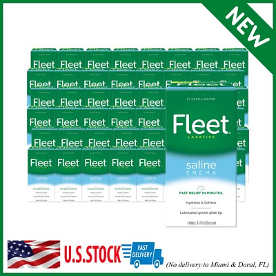 #ad Fleet Laxative Saline Enema for Constipation 4.5 Fl Oz Pack of 48 $71.06