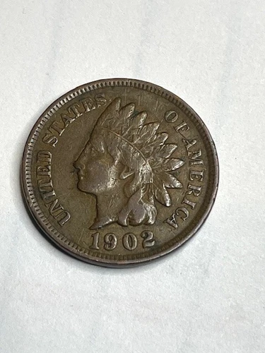 1902 Indian Head Cent Penny, 1c Bronze, (VF) Very Fine, Liberty-Collectible