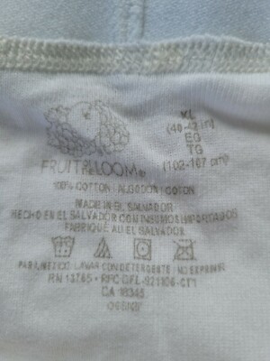 NEW Men's Big White Cotton Briefs XL Tag Free 5-Pack Fruit of the