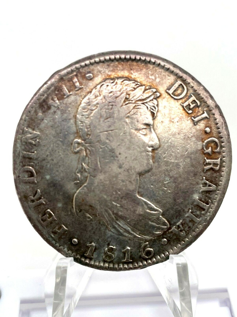 ヴィンテージ　純銀　コンパクト 1816 JJ - MEXICO UNDER SPAIN, KING FERDINAND VII, 8 REALES SILVER