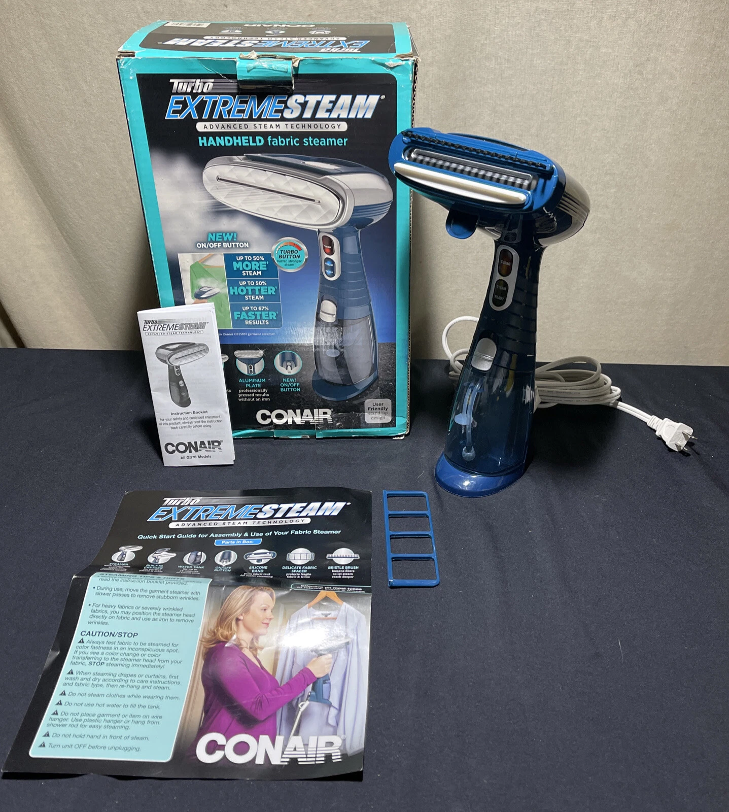 Conair Fabric Steamer Turbo Extreme Steam 3-in-1 Attachment Handheld