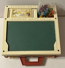 Fisher Price "School Days Desk Magnetic Letters Numbers Cards" 176 Vintage 70 S