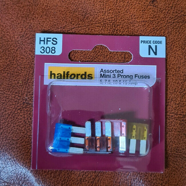 HALFORDS HFS308 MINI FUSES 5, 7.5, 10, 15 AMP MULTI PACK "NEW" eBay
