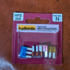 HALFORDS HFS308 MINI FUSES - 5, 7.5, 10, 15 AMP - MULTI PACK "NEW"