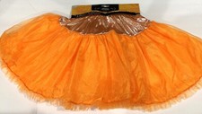 Child HALLOWEEN PETTICOAT TUTU OS NEW Orange Metallic  Tulle GIRLS Sparkle