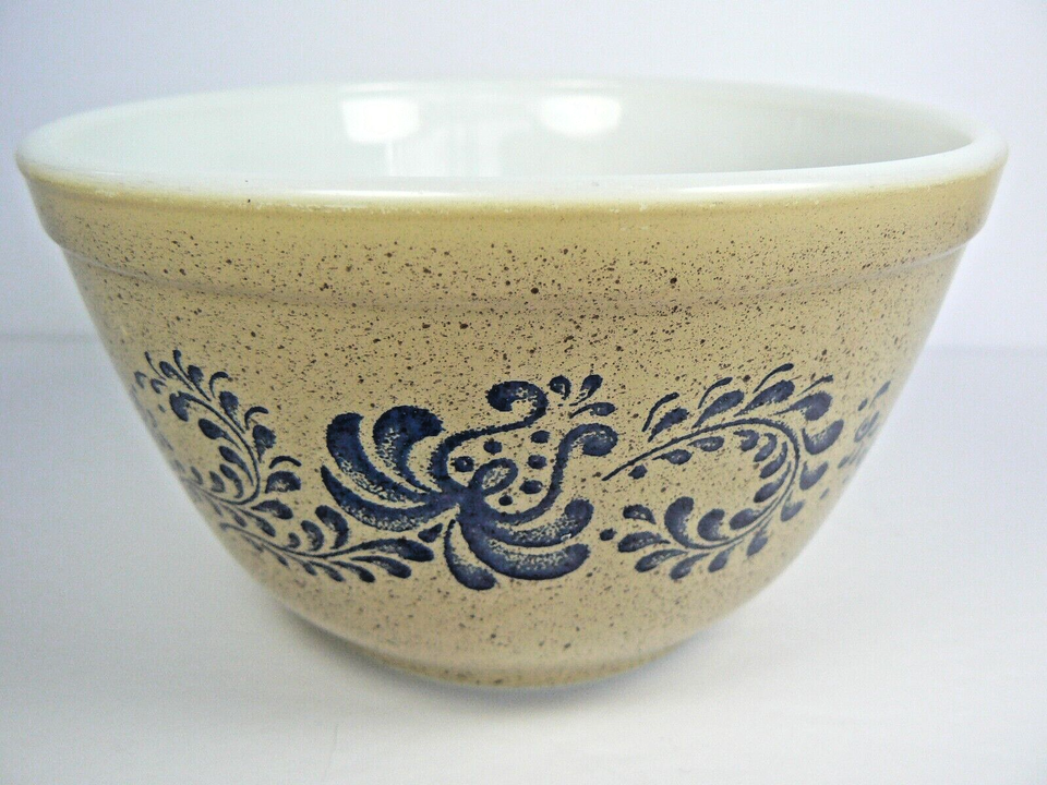 Vintage PYREX HOMESTEAD 401 Mixing Bowl Beige Blue 1 1/2 Pint 750ml eBay