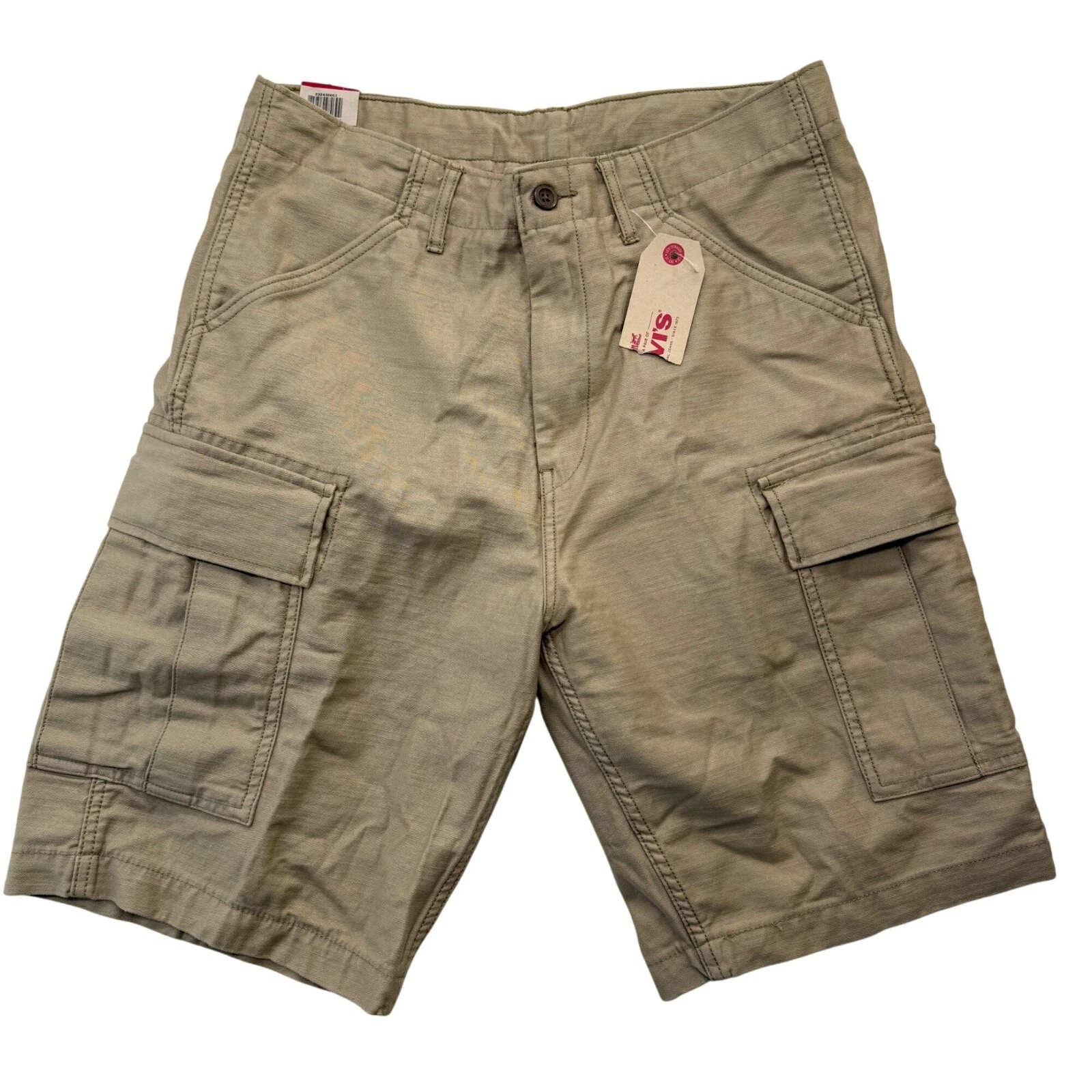 Levis Fort Cargo 9.5" Short Khaki Outdoor Hiking Casual Pockets Mens 32 NWT Flaw
