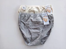 Set of 2 NWT Jockey Matte and Shine Hi Cut Briefs, Size 6/M (Gray & Sandy Shimm)