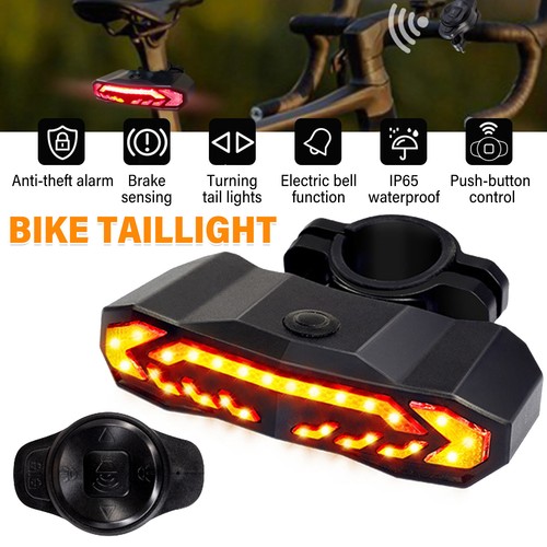 Smart Bike Tail Light LED USB Turn Signals Rear bicycle alarm kit Remote Control