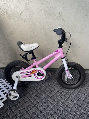 Royalbaby Freestyle Kids Bike 14 Inch With Training Wheels, Pink