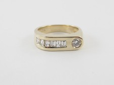 14k Yellow Gold Men's Diamond Band Ring Size 9 1/2