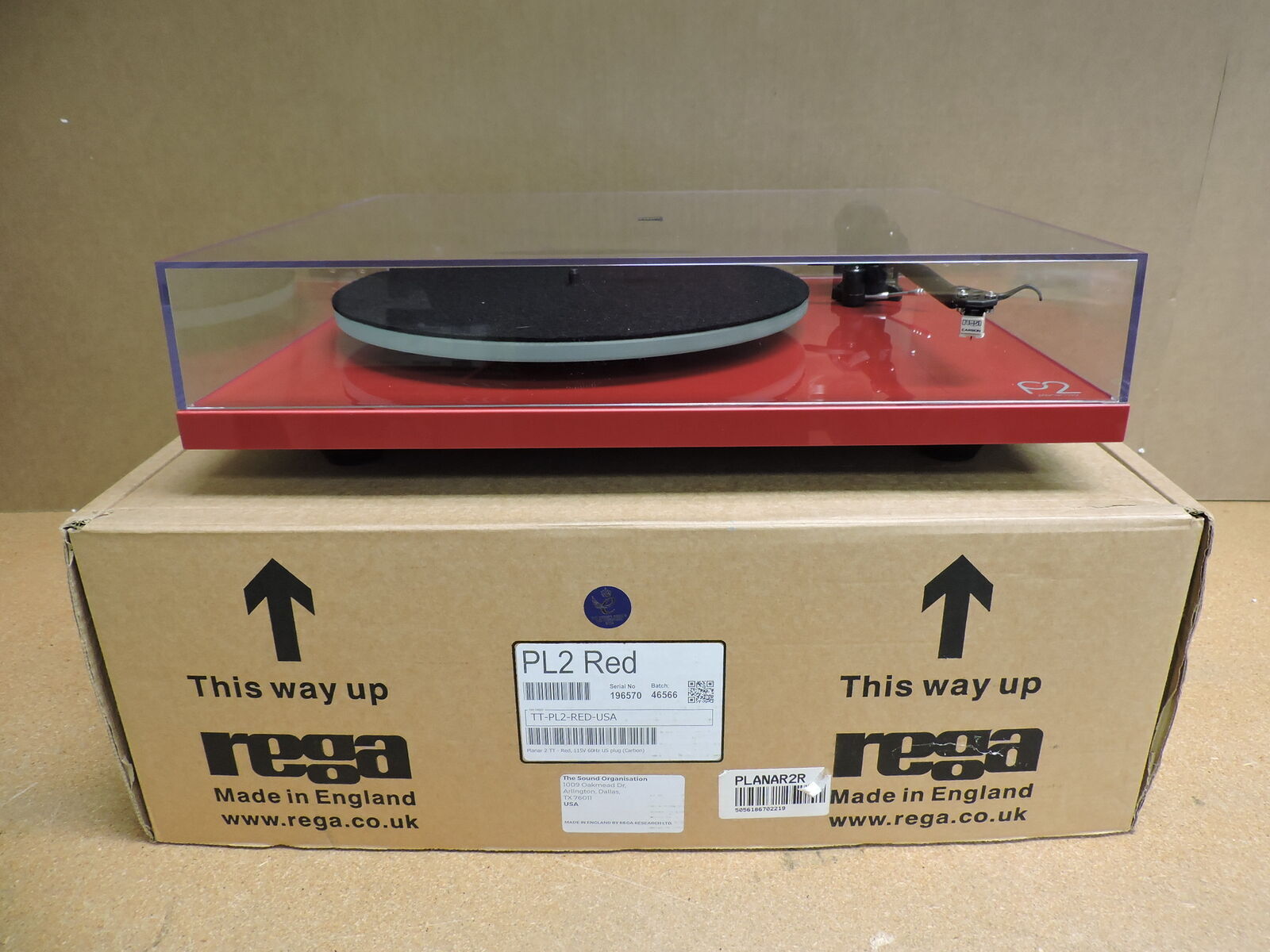Rega Planar 2 Turntable with RB220 Tonearm & Carbon Cartridge - Red for ...