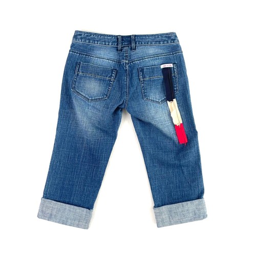 Sass & Bide Capri Jeans Womens Size 26 Blue Denim Cuffed Low Rise Vintage Y2K - Picture 2 of 12
