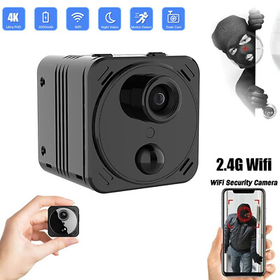 4K Mini Wireless Hidden Spy Camera WiFi IP Cam IR Night 1080P HD Home Security