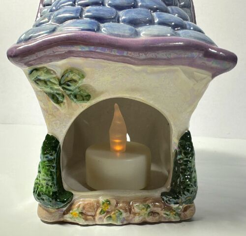Bella Casa By Ganz Church Figurine with Butterflies and Battery Candle Retired - Picture 3 of 9