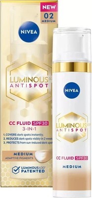 NIVEA LUMINOUS630° ANTIFLECK CC 3in1 Fluid SPF30 02 Medium 40ml