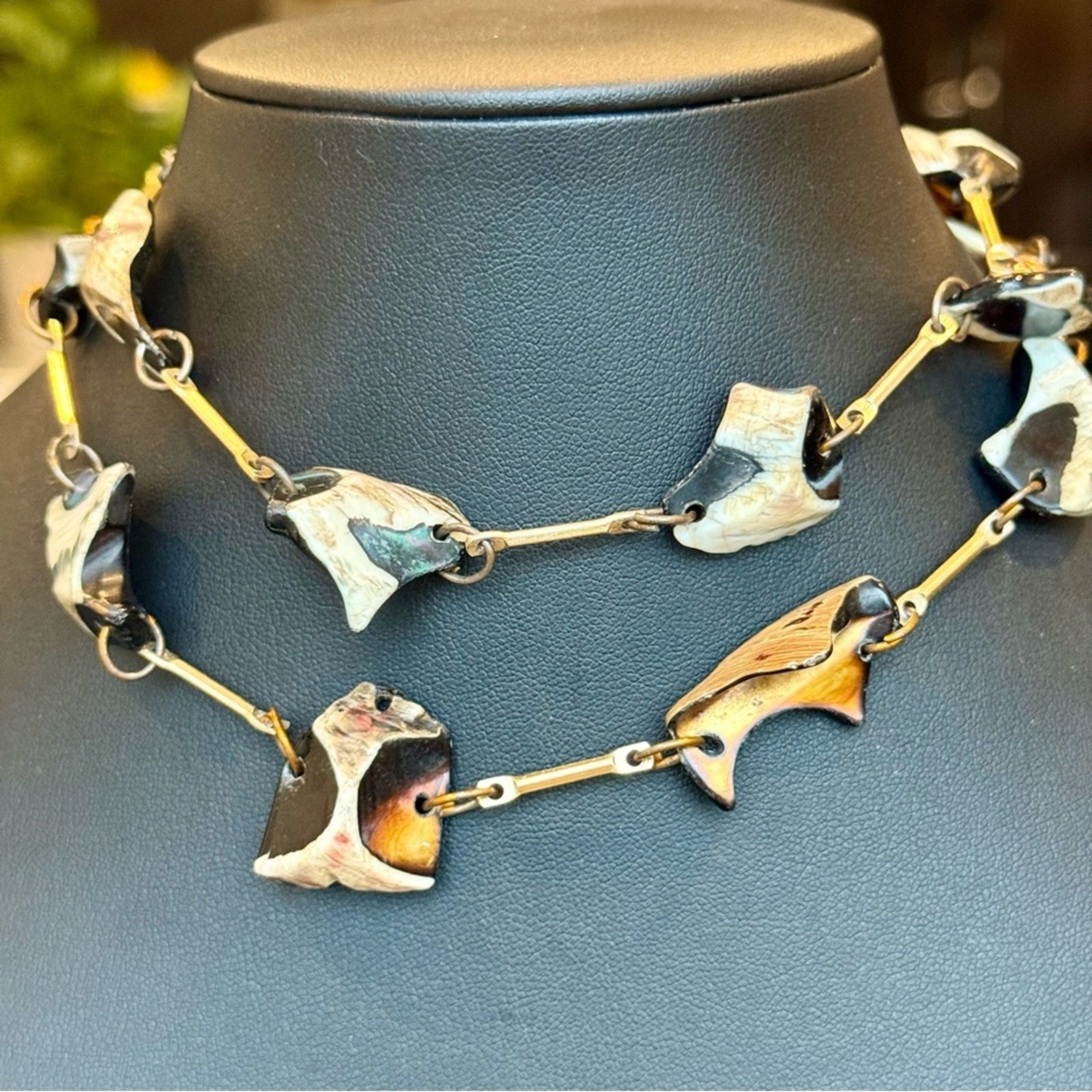 Unique Freeform Shell Bead Artisan Made Necklace … - image 1
