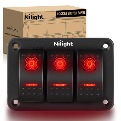 Indus Delta- 90019C 3 Gang Aluminum Rocker Switch Panel Toggle Dash 5 Pin 