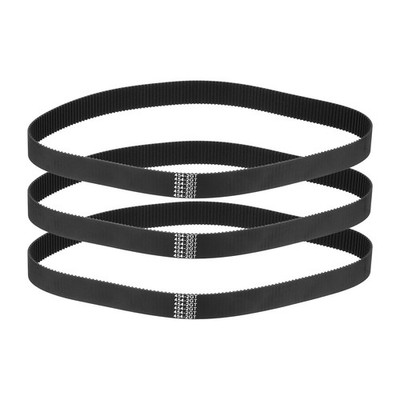 454mm GT2 Timing Belt, 3pcs 15mm Width 2mm Pitch 3D Printing Closed Loop, Black