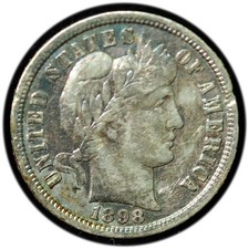 1898-S Barber Dime AU Scratch