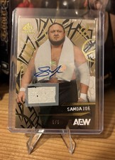 Samoa Joe AEW SP Game Used Autograph Premium Memorabilia Book End 5/5