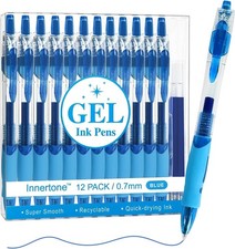 Uni-Ball 207 Gel Pens Retractable 0.7mm Medium-Tip Blue Ink, 12 Count