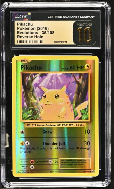 (POP 7) Pokemon Pikachu XY Evolutions 35/108 Reverse Holo CGC 10 Pristine PSA10