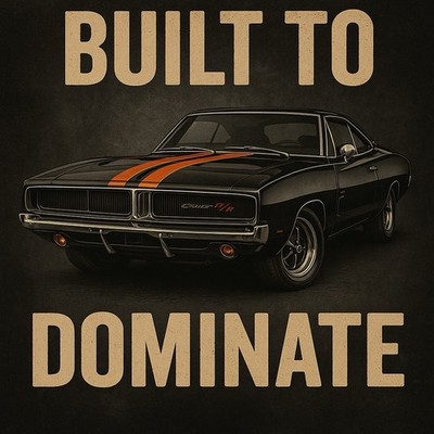 Dodge Charger R/T Built to Dominate Wall Art 9x9 UV Printed Garage ManCave Decor