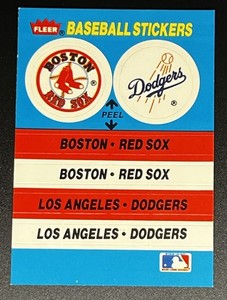 Fleer Vintage Baseball Stickers Boston Red Sox Los Angeles Dodgers