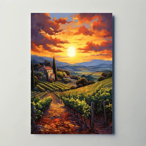 Poster pittoresco Vigna Tramonto in Toscana Arte