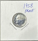 1958 Roosevelt Dime Proof --Mint State 90% Silver