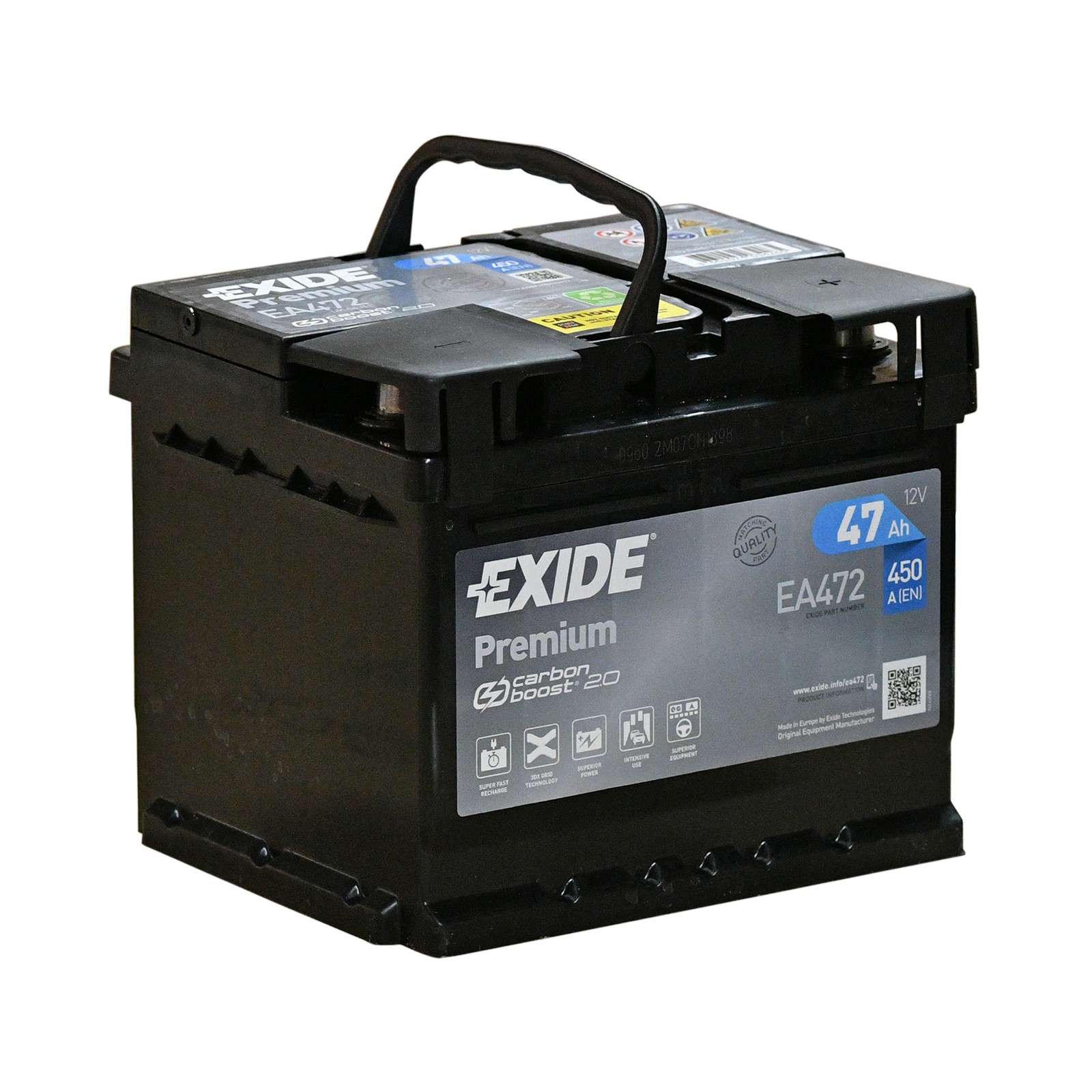 Batterie 12V Exide EA472 L1B 47Ah accumulateur plomb acide pour voiture