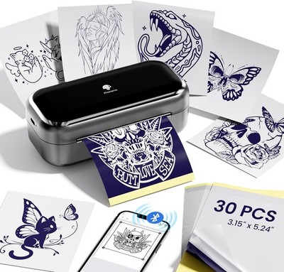 Phomemo Mini Tattoo Drucker für Tattoo Anfänger Tattoo Schablonendrucker 30paper