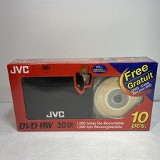 RARE  JVC DVD-RW 1.4GB 8 cm 30min Camcorder Mini DVD Disc 10 pk with Case