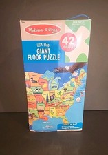 Melissa  Doug 42 Large Pieces Giant USA MAP Floor Puzzle Ages 3  GEOGRAPHY