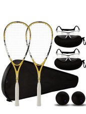 2 Pack Beginner Squash Racquet Set Includes Racquets with Racket Bags Anti Fo...