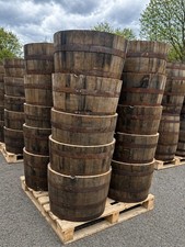 LARGE OAK HALF WHISKY BARREL TREE SHRUB BUSH FLOWER GARDEN PLANTER POT TUB 