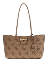 Guess Janie Logo Girlfriend Carryall Schultertasche Latte Logo Braun Hellbraun