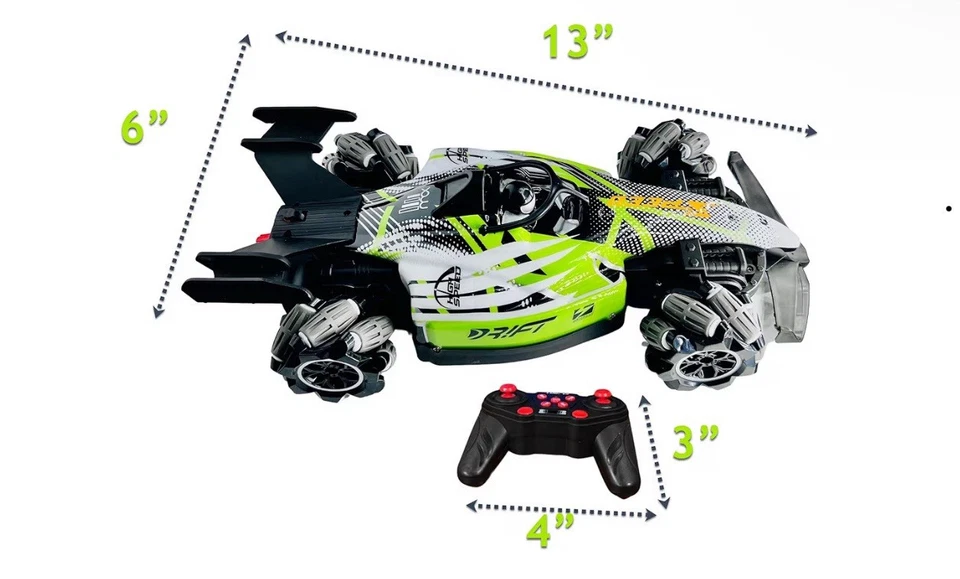 Formula Drift Car with Smoke LED Lights 360° Rotation and Sound 14 X7 Inches - Image 4 of 4