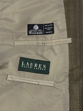 Lauren Ralph Lauren Men's 2-Button Wool Blazer Jacket Plaid Brown/Beige Sz 44R