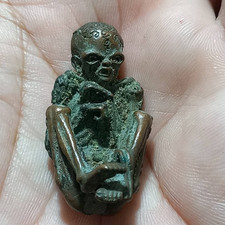 Luk Krok Prai Amulet LP Pin Wat Nong Kaset RARE Charm Protection Wealth Talisman