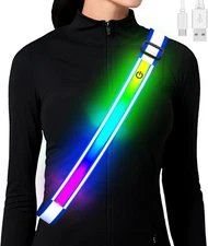 Reflective Sash Gear for Walking at Night,Flashing LED Reflective Belt Safety Li