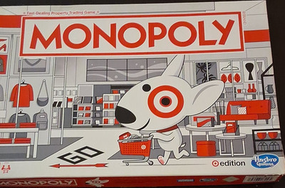 Hasbro Monopoly Target Edition Board Game Custom Tokens Ages 8+ 2 Players
