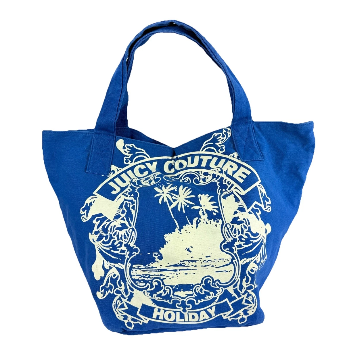 Juicy Couture Beach Bag w/Water Bottle Rare! ?? Juicy Couture Beach Jelly Tote Bag Clear Blue - Large  main image 3