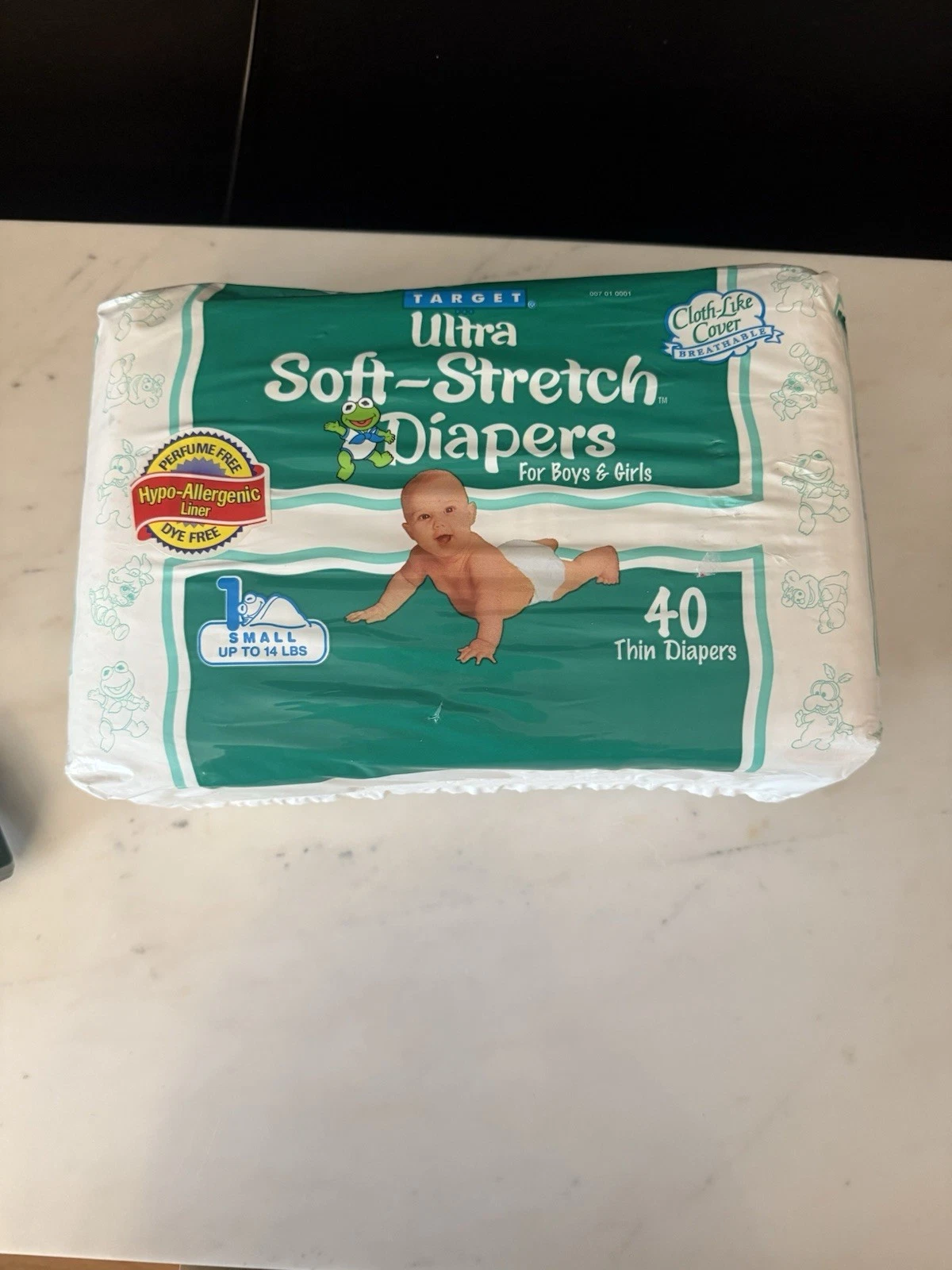 1997 Vintage JIM HENSON Baby Muppets DIAPERS Size 1 Tape Close Crinkle Plastic