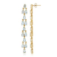 Cavill Ohrringe Topas 10,48Ct Sterlingsilber Vergoldet Tropfen 69Mm